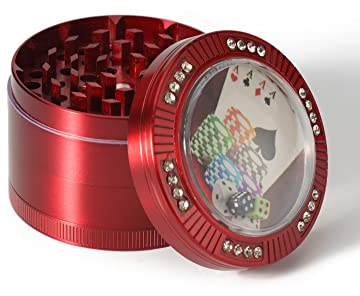 Grinder di Spezie, Halbur Versatile 63mm Spezie Macina with Raschietto, Portatile Durable Zinc Alloy Macinaspezie Buona tenuta Antiodore per macinare Spezie Essiccate (Rosso)