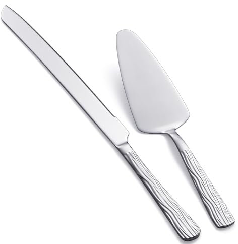 Seeshine Set di Taglierine in Acciaio Inossidabile, Compresi Coltello per Torte da 33cm e Posata per Torte da 23,6 cm per Matrimoni Compleanni
