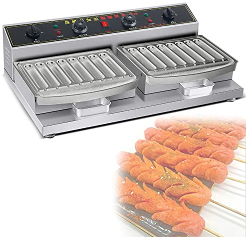 Commercial Electric Hot Dog Machine, 6/18 Tube Large-Capacity Sausage Grill, Home-Use Non-Stick Commercial Hot Dog Machine,Stainless steel,8