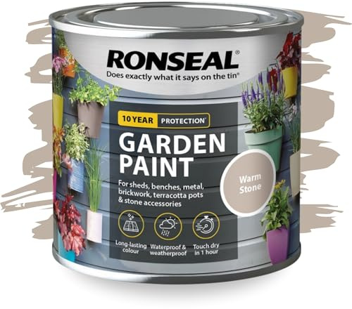 SAVING HUB Garden Paint 250ml – Exterior Multi-Surface Paint for Wood, Fence, Brick, Metal, Stone & Terracotta – Waterproof Weather Resistant Matt Finish for Sheds, Garden & Outdoor Use (Warm Stone)