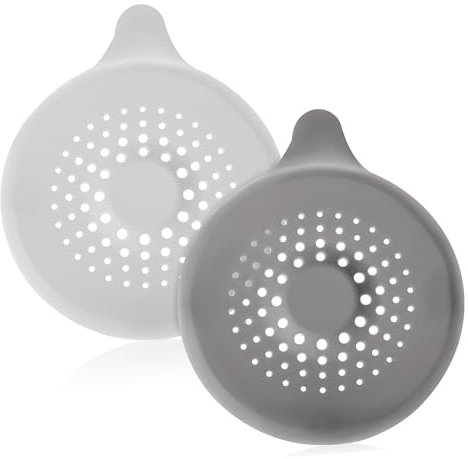 BESTonZON 2stücke Duschabflussabdeckung Haarfänger Abflussdeckel Für Badewanne Waschbecken Drain Catcher Aus TPE Material Mit Doppelgriff Für Einfache Reinigung Und Montage