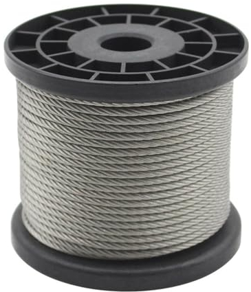 DXDRT 5mm Drahtseil 304 Edelstahl Drahtseil Spanndraht,7x19 Stränge Edelstahlseil,Flugzeugkabel in Marinequalität für Yard Zipline,Bootslifte,Deckgeländer,DIY-Balustrade,137M/450 FT