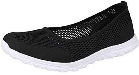 BOTCAM Atmungsaktive Schnürschuhe für Damen, Flache Freizeitschuhe, Unisex, leichte Arbeitsschuhe, sportliche, atmungsaktive Arbeitsschuhe Neopren Schuhe Damen (Black, 41)