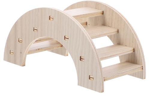 DRESSOOS Holzbrücke Spielzeug Für Kleine Haustiere Chinchilla Kletterleiter Hamsterbrücke Rennmausbrücke Rattenbrückenspielzeug Käfigdekoration Meerschweinchenleiter Hölzerne Landschaftsbrü