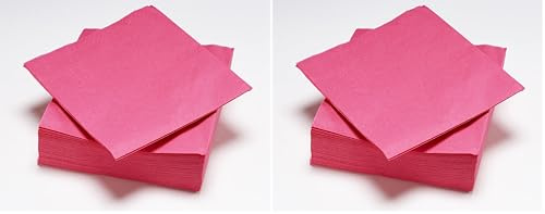 50 Serviettes Rose Fuchsia en ouate 2plis FSC® - 33x33cm (Lot de 2)