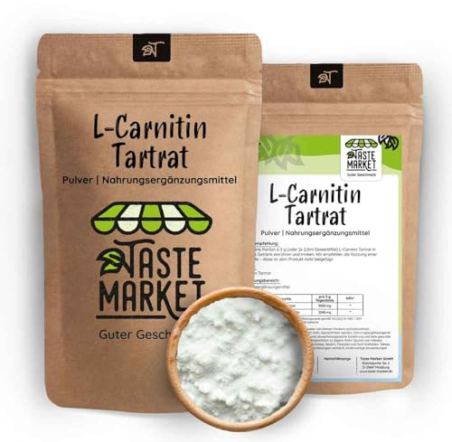2 x 200 g L-Carnitin Pulver ohne Zusätze | 100% L-Carnitin Tartrat | Carnitinpulver | Aminosäure