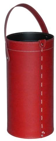 LIMAC Design REGEN Regenschirmständer aus Leder, Schirmständer modernes Design für den Innenbereich, Regenschirmkorb mit Wasserauffangschale herausnehmbar, Hergestellt in Italien. (Rot)
