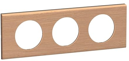 LEGRAND – Placa Céliane – Placa de acabado para enchufes e interruptores Céliane – 3 posiciones – Roble