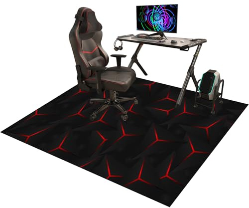 Bodenschutzmatte Bürostuhl, Gaming Stuhlmatten, Gaming Stuhl Unterlage, Bürostuhlmatten, Stuhlunterlage, Schreibtischstuhl Unterlage Geeignet für Büro und Zuhause, Rechteckig Bodenmatte 80 x 120 cm
