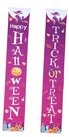 PRETYZOOM Türdekorationen Halloween Festtagsdekorationen für Haustür Leicht Aufzuhängen Polyestergewebe Wunderschöne Dekoration Halloween-stimmung Atmosphäre Gäste Begrüßen