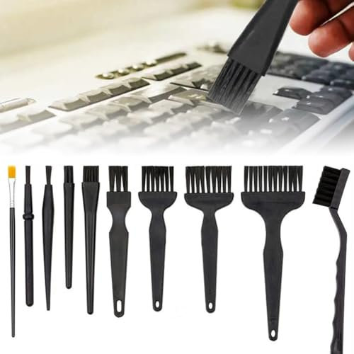 Lot de 10 pinceaux de nettoyage, brosse à poussière, kit de nettoyage en nylon, kit de nettoyage pour PC, pinceaux, kit de nettoyage intérieur pour PC, accessoires d'aspirateur pour ordinateur