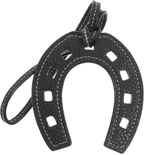 VALICLUD Hufeisenanhänger Pu Leder U Geformt Kreatives Taschen Hängende Dekorative Modeschlüsselkette (Schwarz)