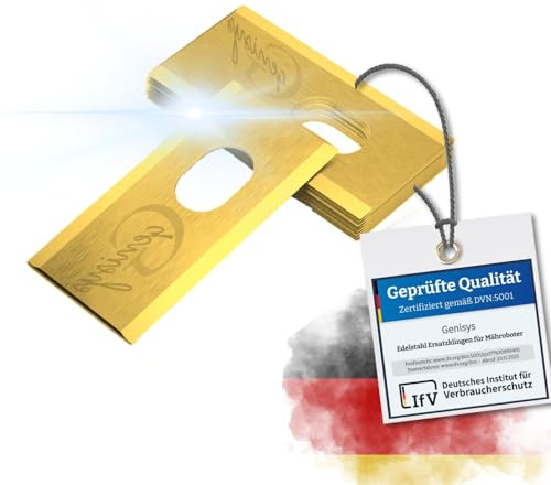 Genisys Titanblad kompatibla med Dreame Mova A1 A2 robotgräsklippare ersättningskniv – LongLife rostfritt stål [okrossbar DIN EN 50636 testad]: 6