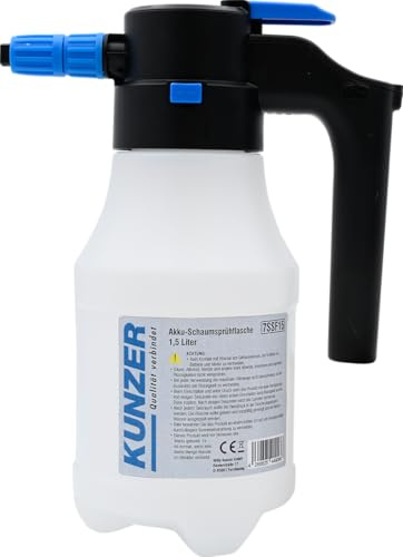 Kunzer 7SSF15 Vaporisateur de mousse 1,5 l HDPE – Fonctionne avec batterie 3,7 V Li-Ion avec buse mousse à 360° et fonction de charge USB-C