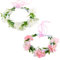 MUNSKT 2 Pcs Couronne Fleurs Cheveux Boheme Couronne de Rose andeaux Fleur Couronne Wedding Floral Guirlande Couronne Demoiselle Couronne de Fleurs Magnifiquement Travaillée Couronne de Fleurs