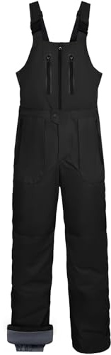 GEMYSE Pantalones de Esquí para Hombre Cálido Impermeable con Tirantes Ajustables Mono de Invierno(Negro,L)
