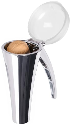 Affdeup Nutcracker: Effortlessly Cracks Large to Medium Nuts, Heavy Duty Nut Cracker tool with Splash-Proof Clear Lid, Long Ergonomic Leverage & Spring Return walnut pecan cracker