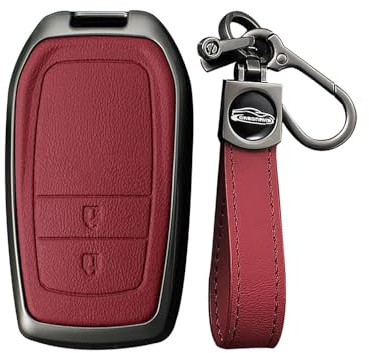 WDXIA Pouch for Car Keys for Toyota Yaris Cross, Protective Metal Key Cover Key Case, Anti-theft Remote Entry Keyless Protect,Pack of 1,Red