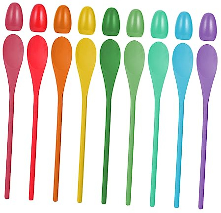 GALPADA 9 Sets Egg and Spoon Race Game for Classroom Carnival Halloween Birthday Picnic Fun Outdoor Activity for Adults Random Color