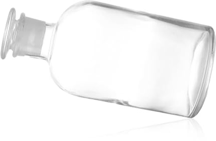 BAZEITFLOW Narrow Mouth Glass Reagent Bottle with Graduated Scale for Laboratory Use – 250Ml Sample Bottle for Chemistry Labs, Easy to Identify Stored Items View Content