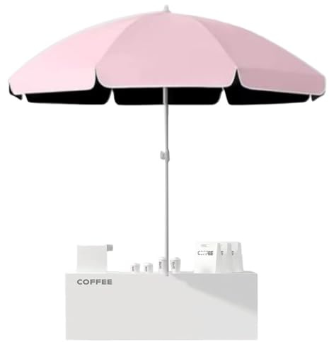 Portable 3.2m (10.5ft) Round Market UmbrellaWaterproof Beach Shade Sun Protection for Patio Pool CampingStylish Pink Garden Parasol