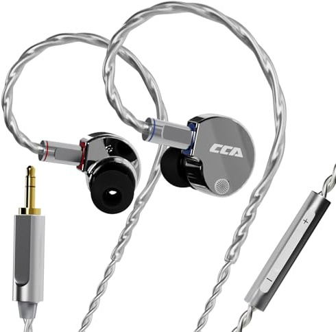 CCA Phoenix, cuffie in-ear monitor, driver dinamico a doppio magnete IEM con suono chiaro HiFi e bassi profondi, auricolari professionali da gioco interamente in metallo per musicisti, cantanti e