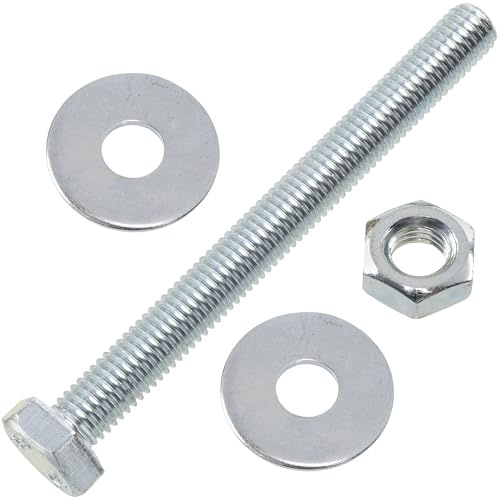 AERZETIX - Kit di 10 bulloni M10x100mm con testa esagonale + 20 rondelle larghe M10x30mm + 10 dadi esagonali M10 per fai da te e fissaggio leggero | in acciaio