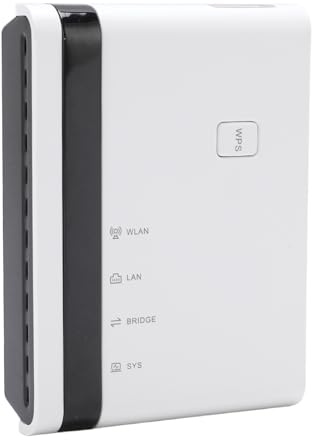 Annadue Impresión del Servidor de 4 Puertos USB 2.0 Ethernet y 2.4g WiFi Network Printer Hub, Compatible con/OS, para el Almacén de la Oficina en el Hogar (Enchufe de la UE)