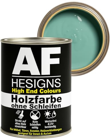 Alex Flittner Designs Möbelfarbe ohne Schleifen in Pastelltürkis RAL6034 | Kein Schleifen nötig - Direkte Anwendung auf alten Anstrichen, Holz, MDF oder lackierten Oberflächen - spart Zeit & Arbeit.