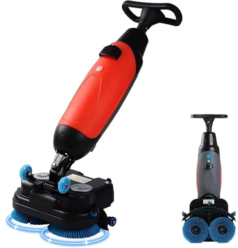 zhenmaster Máquina Limpiadora de Pisos Comercial de 17 Pulgadas, Fregadora Eléctrica Manual 3 en 1, Lava, Seca y Pule, 13000 Pies²/H, Ideal para Oficinas, Hoteles y Suelos de Baldosa(Red)