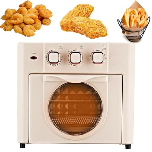 Four multifonction domestique, friteuse à air électrique 18 L avec 3 boutons mécaniques, 100-210 ℃, grille-pain combiné avec contrôle de la température et minuterie, circulation d'air chaud à 360 °,