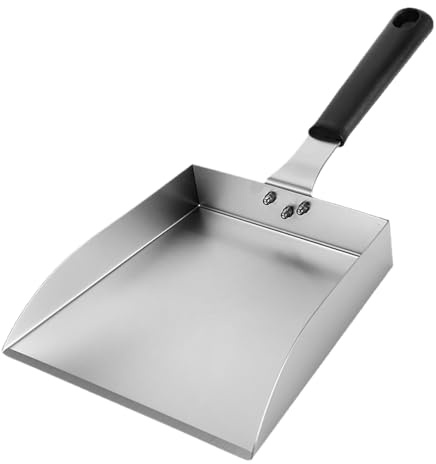 Pala de parrilla grande, material resistente, 19,05 x 17,78 cm, pala para parrilla, espátula para barbacoa, herramienta de cocina versátil, para camping, barbacoa, restaurante, patio trasero al aire