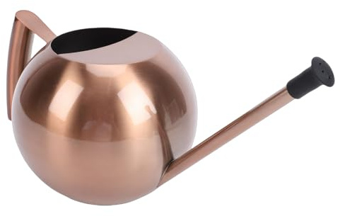 Regadera de Acero Inoxidable de 1000 ml para Plantas de Interior con Boquilla Larga y Cabezal Desmontable, Color Oro Antiguo, Redonda, para jardín y Flores de Interior. (Bronze)