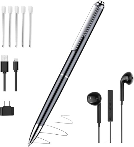 QZT 32 GB Voice Recorder Pen, Diktiergerät, 360-Grad-Soundaufnahme, HD Sprachaktivierter Rekorder, EIN-Knopf-Aufnahme, wiederaufladbarer tragbarer USB-Sprachrekorder mit MP3-Wiedergabe