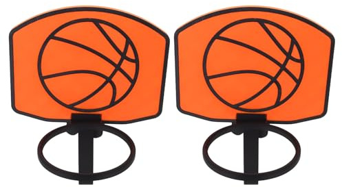 HORIALENCE 2pcs Trash Can Basketball Hoop with Backboard - Indoor Mini Clip-On Basketball Hoop for Wastebasket - Compact Garbage Bin Decor for Office Kitchen Bedroom