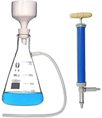 Kit di filtraggio sottovuoto - Kit completo da 500 ml con pompa manuale, imbuto Buchner e pallone a pareti spesse per una filtrazione stabile