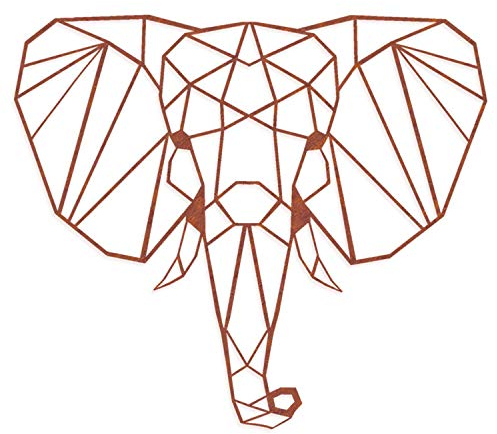 Illumino Metall Rost Wanddeko Wandbild Kunst Geometrischer Elefant XXL Edelrost Naturrost Garten Deko Skulptur