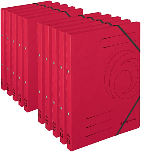 herlitz 11255460 Ringhefter Quality, A4, rot, 2 Ring-Mechanik, Rückenbreite 25 mm, 10 Stück