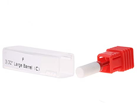 Punta per unghie in ceramica, fresa in ceramica con base display, punta per unghie per manicure e pedicure (rosso) (testa di mais F)