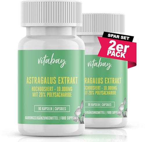 Vitabay Astragalus Kapseln Hochdosiert 10.000mg - 180 Vegane Kapseln