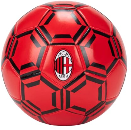 AC Milan Pallone da Calcio, per Partite e Allenamento, Rosso/Nero, Taglia 5