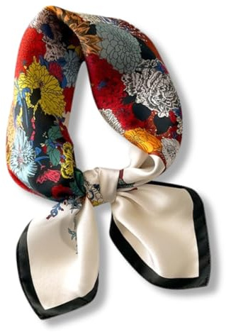 PoeticEHome Foulard in 100% Seta di Gelso Pura - Sciarpa Quadrata Donna Collo e Testa con Confezione Regalo - 68x68 cm
