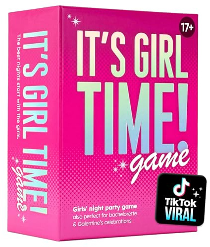 It’s Girl Time - Girls Night Card Game for Bachelorette, Galentines or Ladies Night - 240 Sweet & Sassy Questions with Challenges - Fun Party Game for Adults & Teens