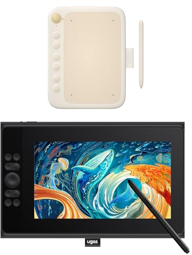 Tableta gráfica con Pantalla UGEE UE12 Plus y Tableta Grafica UGEE Q6