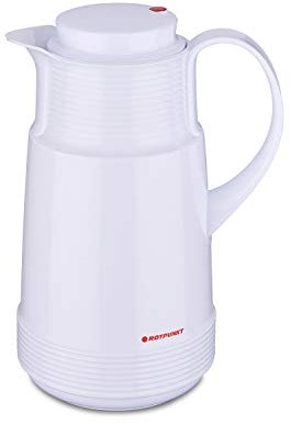 ROTPUNKT Isolierkanne 320 Katrin 1,0 l | Zweifunktions-Drehverschluss | BPA Frei- gesundes Trinken | Made in Germany | Warm + Kalthaltung | Glaseinsatz | Polar