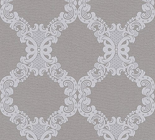 A.S. Création Vliestapete Elegance 5th Avenue Tapete mit Ornamenten barock 10,05 m x 0,53 m grau Made in Germany 360904 36090-4