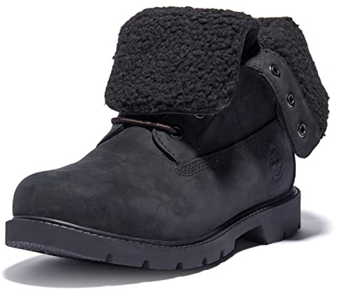 Timberland Linden Woods Teddy Fleece Stivali Stringati Donna, Nero (Black Nubuck),37.5 EU