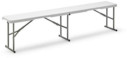 KG KITGARDEN - Banco Plegable Portátil Multifuncional, 180x28x43cm, Blanco