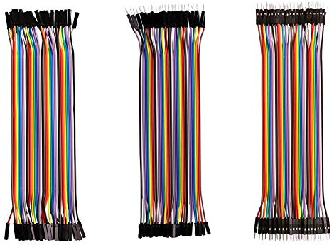 Treedix 120pcs 20cm Breadboard Jumper Wires Multicolored Dupont Wire 40pin Male to Female, 40pin Male to Male, 40pin Female to Female Jumper Wires Ribbon Cables Kit for Arduino DIY Raspberry PI