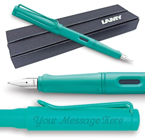 Lamy Safari Fountain Pen Candy Aquamarine-Turquoise 2020 limited edition + FREE Engraving +gift box (Extra fine nib)